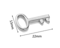 Silver stainless steel key pendant charm for DIY jewelry making 22mm by 13mm size - Key-11 / Steel