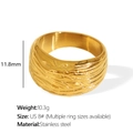 Anello in acciaio inossidabile testurizzato dorato, larghezza 11,8 mm, misura US 8 - US 8# / JZ112(JZ112) / Oro