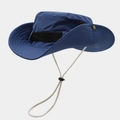 Détail du chapeau de soleil bleu marine avec large bord et mentonnière réglable - M (56-58cm) / Bleu foncé