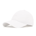 Minimalist plain white cotton baseball cap with adjustable six-panel crown structure - Adjustable / White