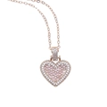 Hip hop heart pendant necklace in rose gold with pink and white cubic zirconia - Rose Gold Style (N953) / Rose Gold Pink White Stone