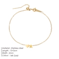 Pulsera delicada de acero inoxidable dorado con dijes de corazón y letra A mujer - Letra A / Dorado