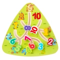 Wooden Montessori number maze puzzle toy with rainbow sliders for toddler math learning - Single-sided Number Maze