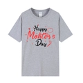 Heather gray Mother's Day t-shirt with Happy Mother's Day print and red hearts - XS / Tops / Gray