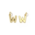 Two 18K gold-plated letter W charms with sparkling zircon for DIY personalized necklaces - Letter W