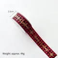 2.5cm Red and black plaid Christmas ribbon roll with gold Merry Christmas print - Gold Letter Red Plaid / 2.5cm Wide-5m/Roll