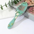 Cepillo de pelo ovalado verde con estampado de flores y letras doradas de Bride Tribe - Azul Turquesa