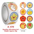 Colorful roll of 500 cartoon reward stickers with medals and trophies for children - A-470 Reward Medal Stickers