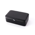 Elegant black jewelry storage box with lychee leather texture and silver metal clasp - Litchi Black