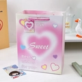 Bolsa de regalo degradada rosa y blanco con texto Sweet y asas de cuerda rosa - Dulce (Corazón) / 18.5cm*10cm*24cm / Mediano