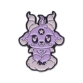 Creative purple enamel goat badge with moon and star details on white cloud - Purple Goat Style (xz8979)