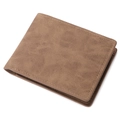 Portefeuille bicolore pour hommes en similicuir marron avec texture litchi vintage - Marron