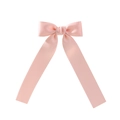Pale pink satin ribbon hair clip with long streamers and a silky lustrous finish - Light Pink