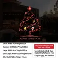 Golden Christmas tree electrostatic window decal available in five sizes for holiday decor - Small / Sduv-462