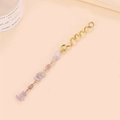Golden spiral hair tie with natural purple stones in a bohemian aesthetic style - Light Purple Long E9301