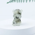 Miniature Schnauzer dog figurine made of clear resin with black crystal stone fragments - 10 Prehnite