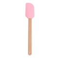 Spatola a cuore in silicone rosa con manico in legno di faggio naturale per cucina - Stile Semplice / Rosa