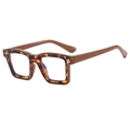 Modische quadratische Schildpatt-Brille mit braunen Bügeln und Blaulichtfilter-Schutz - Schildpatt-Rahmen
