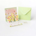 3D pop-up tulip greeting card set with light green envelope and For U sticker - Style D-Yellow Tulip