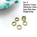 Detail van antieke bronzen gehamerde ringen voor DIY-sieraden, 7,5 mm diameter grootte - 3# (7.5mm Diameter)