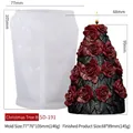 Rose Christmas tree silicone mold and red candle variant showing detailed textures - Christmas Tree B SD-191