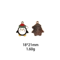 Detail of 18x21mm penguin alloy pendant showing front and back views with dimensions - #14 Penguin