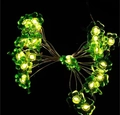 Green shamrock LED string lights with transparent wires for festive atmosphere decor - 1m 10-LED (2AA Battery Model) / Four-Leaf Clover