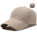 Gorra de béisbol de malla transpirable caqui con correa ajustable para hombre y mujer - Ajustable / Beige