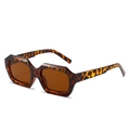 Gafas de sol geométricas de carey con cristales marrones y montura gruesa retro - Montura de Leopardo / Lentes Té