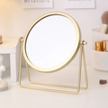 Miroir de table rond en fer doré moderne avec support en métal pour coiffeuse - Style Support Or