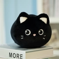 Cute black cat plush keychain sitting on a white book with soft embroidered details - 13cm Keychain - Non-zippered / Black Cat