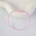 Pink coated stainless steel wire keychain ring with screw connector for DIY crafts - Light Pink