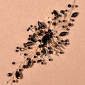 Handmade bridal hair comb with black marquise crystals and gold wire branch design - Black Crystal + Gold Wire