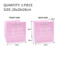Pink cube gift bag with window and satin handles, 28x28x28cm size variant - Forever Love Pink 28*28*28
