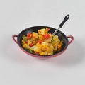 Ensemble de wok miniature pour maison de poupée avec poêle rouge et modèle de nourriture - Riz Frit aux Œufs