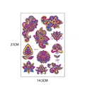 Tatouage temporaire lumineux avec motifs de fleurs mandala rose et bleu pour l'art corporel - OHB-005 / 14.5*21CM