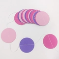 Rosa und lila runde Papiergirlande als Dekoration für Geburtstage und Partys - Rosa+Dunkellila+Rosarot