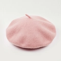 French style wool felt beret for women in soft cherry blossom pink color for autumn - M (56-58cm) / Pink