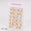 Set of 12 pairs of gold stainless steel hoop earrings with sparkling inlaid crystals - Inner Diameter 12mm (Set of 12 Pairs)