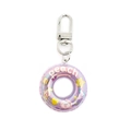 Creative purple peach lifebuoy keychain with colorful electroplated finish and metal ring - Purple