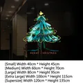 Teal Christmas tree static window sticker with Merry Christmas text for glass decor - Blue-green Hand-drawn Tree / Small