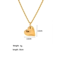 Minimalist gold heart pendant necklace with dimensions 2.2cm and 50cm twisted rope chain - [XKN6085] 50cm Heart Necklace Gold