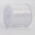 Roll of clear 0.7mm elastic crystal cord for DIY bead jewelry making on white spool - 8m/Roll / White