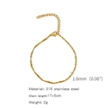18K gold plated 316 stainless steel chain bracelet with 1.6mm width and 17+5cm length - Water Wave Chain