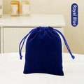 Royal blue velvet drawstring jewelry pouch for gift packaging and small accessories - 7cm*9cm / Sapphire Blue