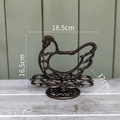 Porte-œufs vintage en fonte bronze pour une décoration de cuisine rustique chic - Style Poule 3D 6956