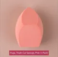 Giant pink triple-cut beauty sponge for makeup, soft large size blending puff 1 pack - Giant 3-Cut Sponge-Misty Pink-1PC