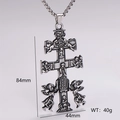 Collar colgante de cruz de ángel de acero inoxidable vintage con medidas para hombre - Color Plata (Sin Cadena)
