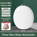38cm diameter white PE plastic round cutting board with 5cm thickness and metal handle - Diameter 38cm * Thickness 5cm / White