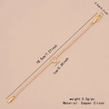 18K gold plated copper tennis bracelet with heart zircon pendant and 18.5cm length - Slim Heart Style